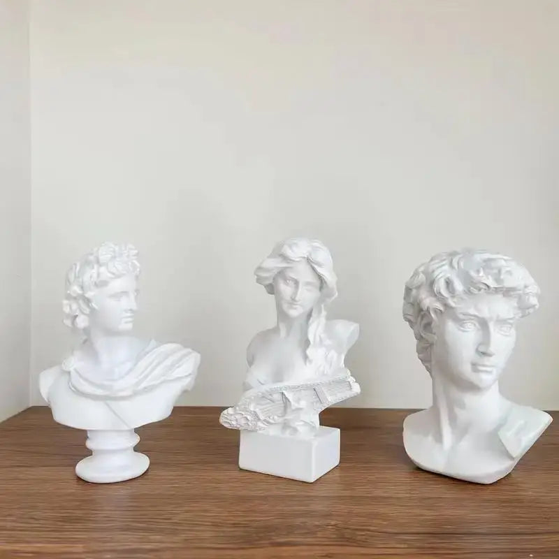 Classical white david statue head sculpture mini living room decor