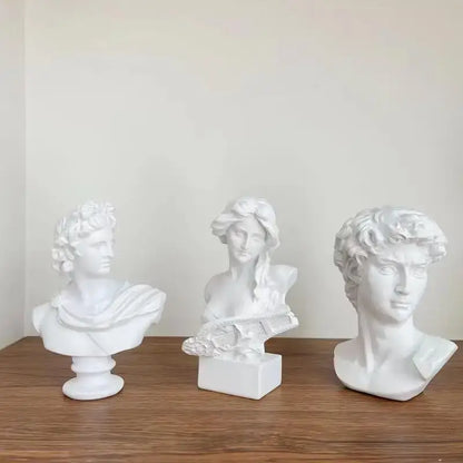 Classical white david statue head sculpture mini living room decor