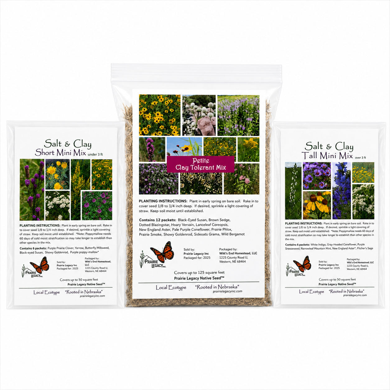 Backyard Salt & Clay Wildflower XL Bundle | Tall & Short Mini Mixes and Petite Clay Tolerant | Prairie Legacy Inc.