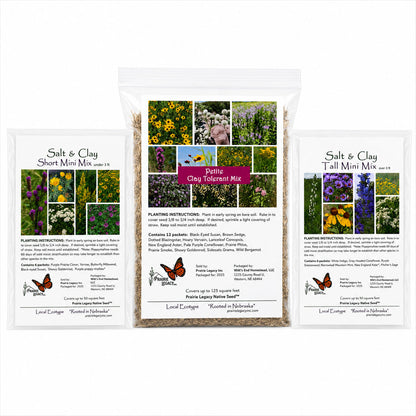 Backyard Salt & Clay Wildflower XL Bundle | Tall & Short Mini Mixes and Petite Clay Tolerant | Prairie Legacy Inc.