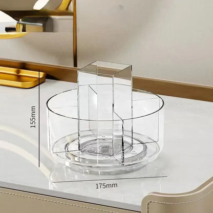 Clear 3 tier rotating acrylic makeup organizer bedroom vanity storage
