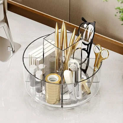 Clear 3 tier rotating acrylic makeup organizer bedroom vanity storage