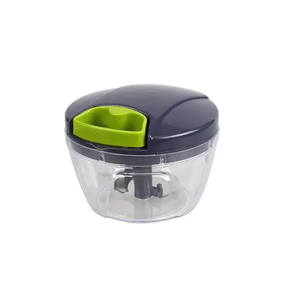 Clear 400ml mini food shredder with 3 blades for kitchen garlic prep