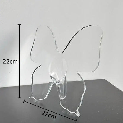 Clear acrylic butterfly vase – bedroom flower arrangement pot