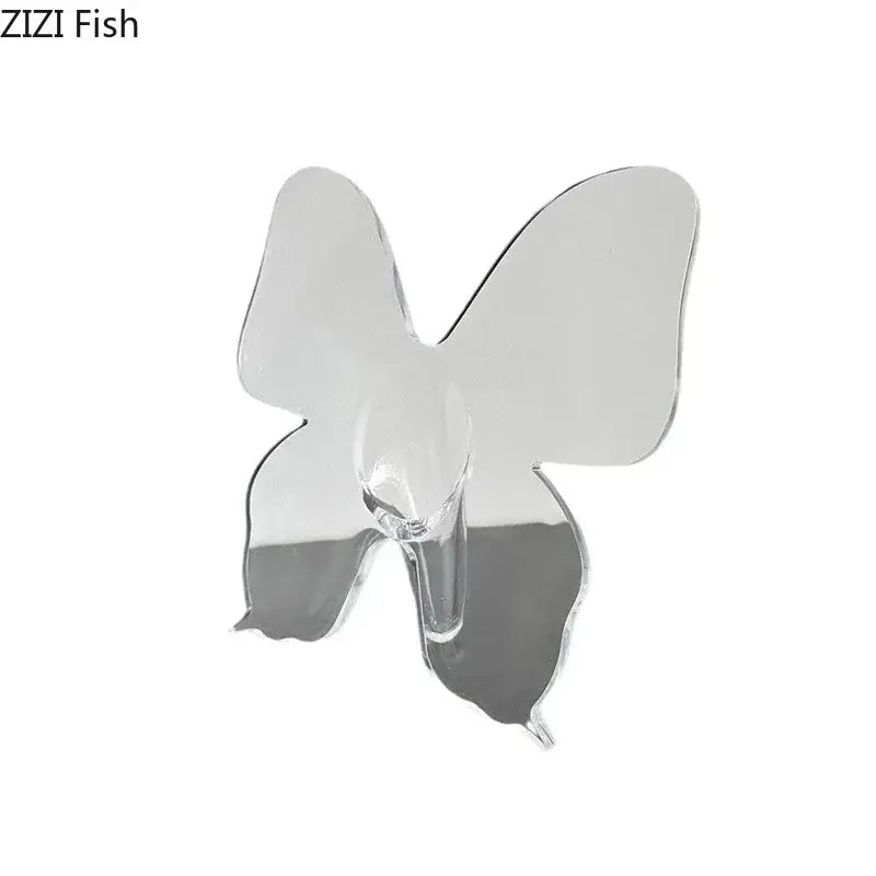 Clear acrylic butterfly vase – bedroom flower arrangement pot
