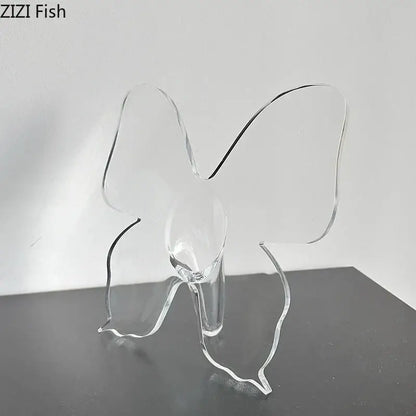 Clear acrylic butterfly vase – bedroom flower arrangement pot