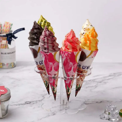 Clear acrylic ice cream cone holder stand kitchen display rack