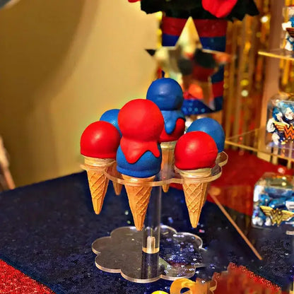 Clear acrylic ice cream cone holder stand kitchen display rack