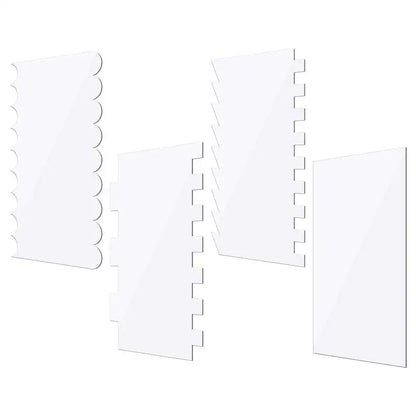 Clear acrylic scalloped cake cream scrapers kitchen baking tools