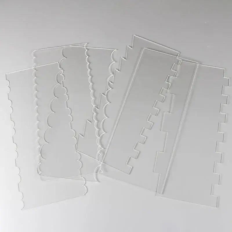 Clear acrylic scalloped cake cream scrapers kitchen baking tools