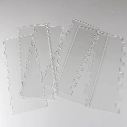 Clear acrylic scalloped cake cream scrapers kitchen baking tools
