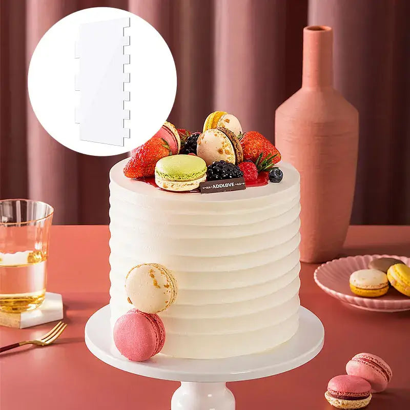 Clear acrylic scalloped cake cream scrapers kitchen baking tools