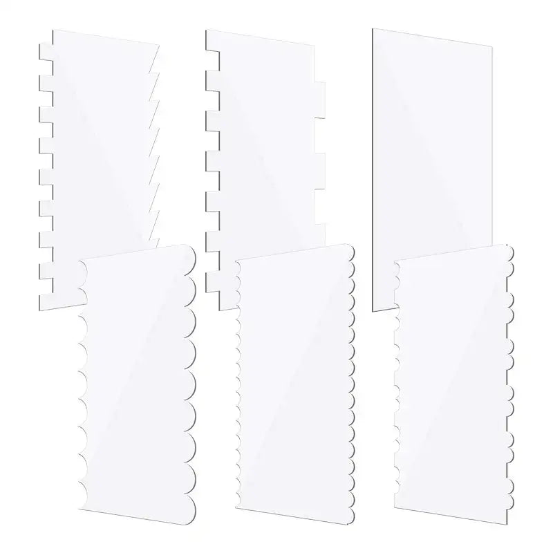 Clear acrylic scalloped cake cream scrapers kitchen baking tools