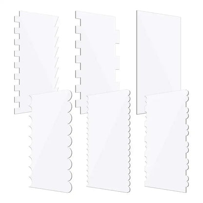 Clear acrylic scalloped cake cream scrapers kitchen baking tools