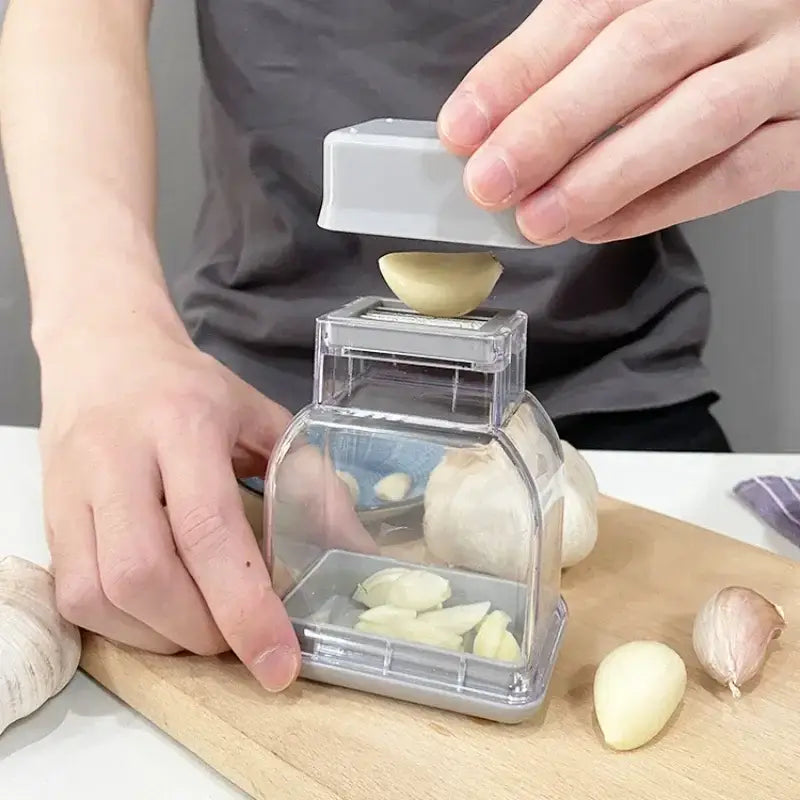 Clear and gray garlic grinding grater cutter kitchen tool