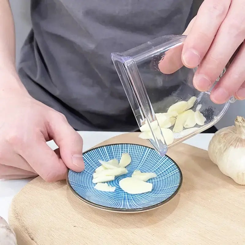 Clear and gray garlic grinding grater cutter kitchen tool