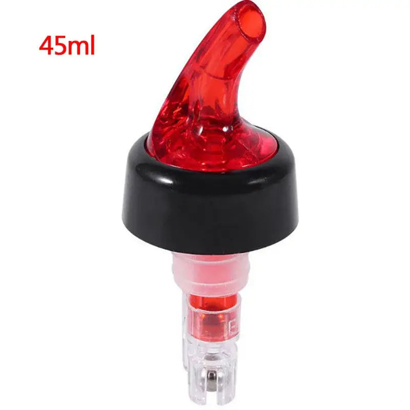 Clear and red plastic liquor pourer bottle dispenser kitchen barware