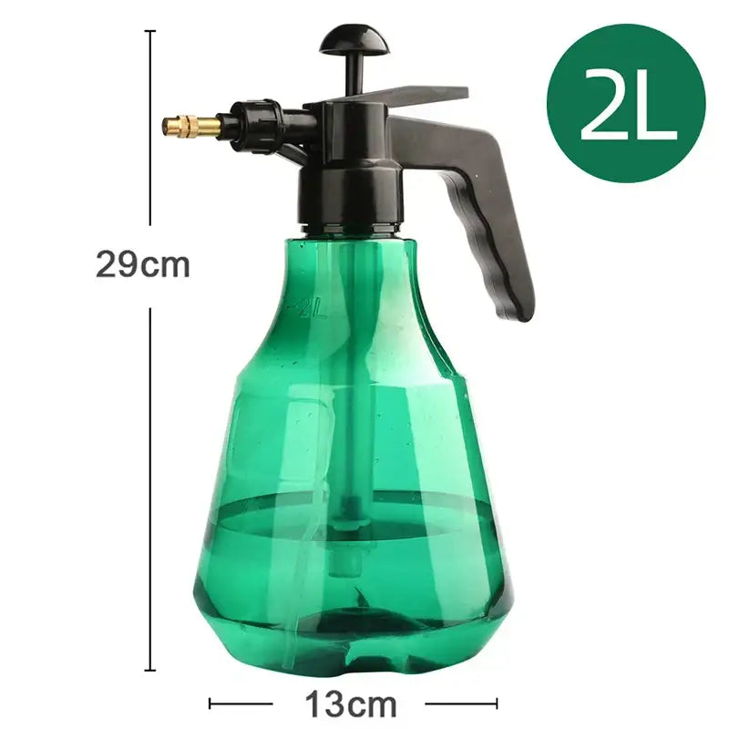 Clear and teal hand trigger watering sprayer garden planting accessory