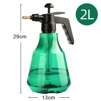 Clear and teal hand trigger watering sprayer garden planting accessory