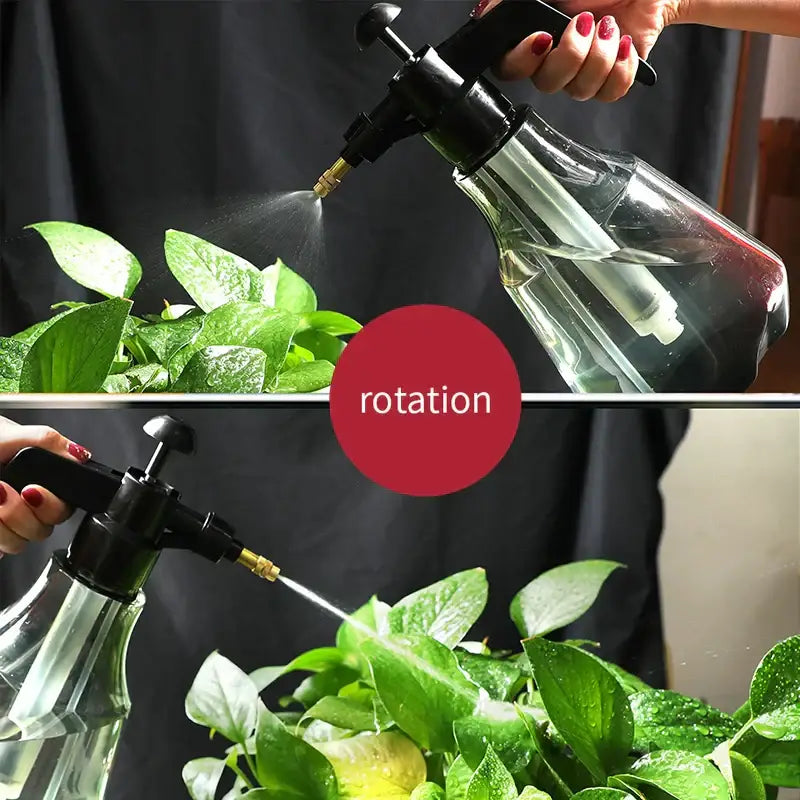 Clear and teal hand trigger watering sprayer garden planting accessory