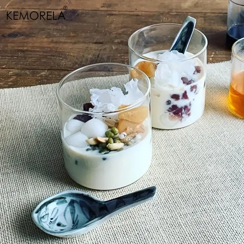 Clear borosilicate drinking glasses set dining room glassware