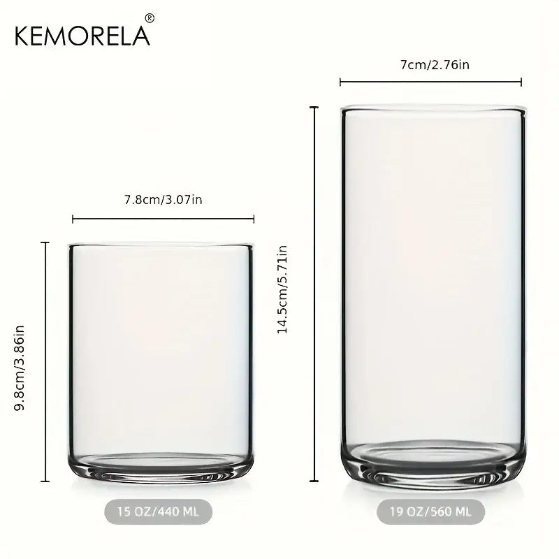 Clear borosilicate drinking glasses set dining room glassware