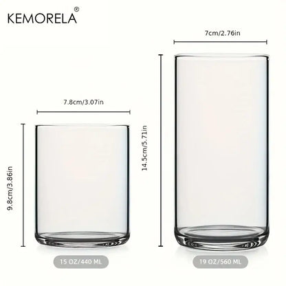 Clear borosilicate drinking glasses set dining room glassware