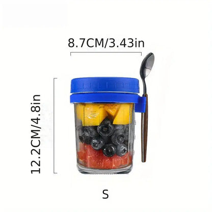 Clear borosilicate drinking glasses set kitchen yogurt jars with lid