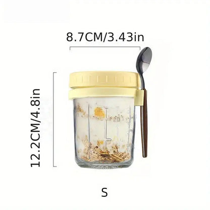 Clear borosilicate drinking glasses set kitchen yogurt jars with lid