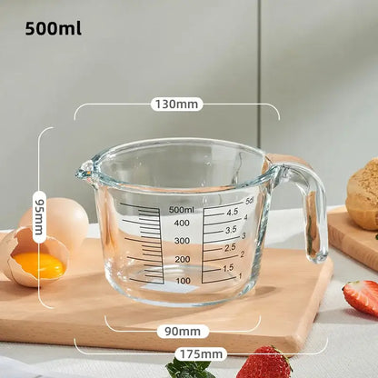 Clear borosilicate glass measuring cup kitchen baking jug