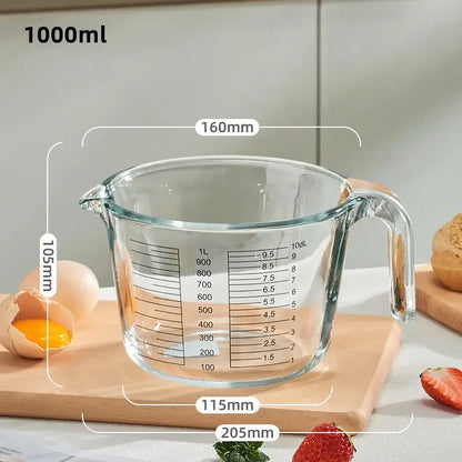 Clear borosilicate glass measuring cup kitchen baking jug