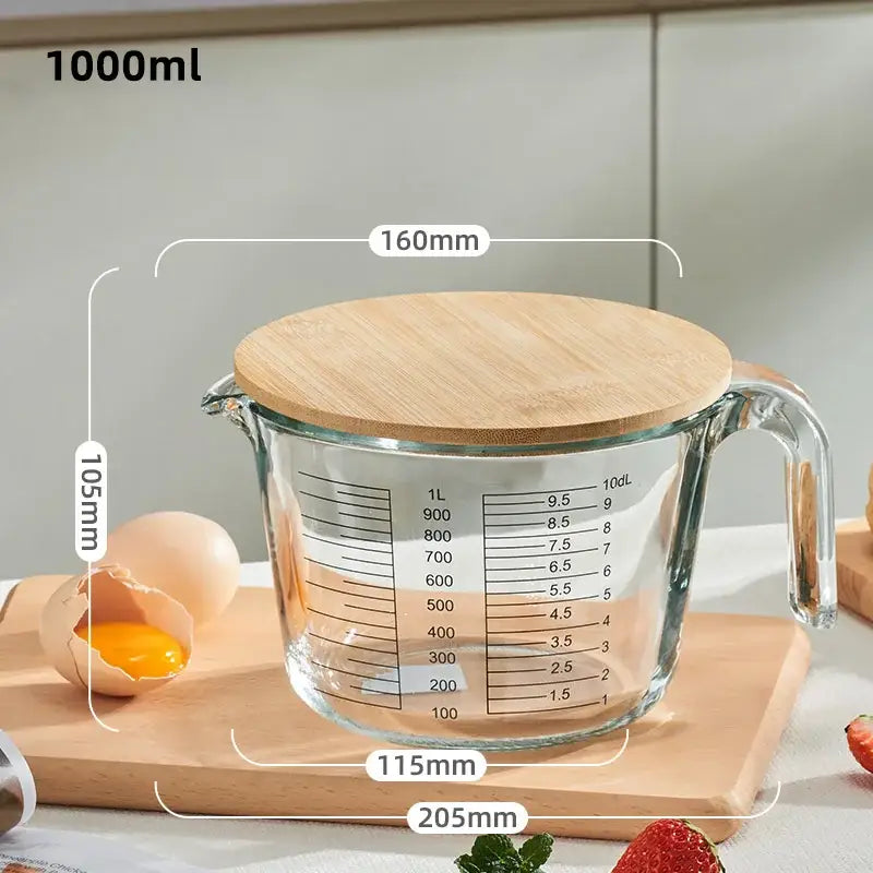 Clear borosilicate glass measuring cup kitchen baking jug