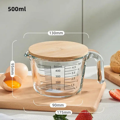 Clear borosilicate glass measuring cup kitchen baking jug