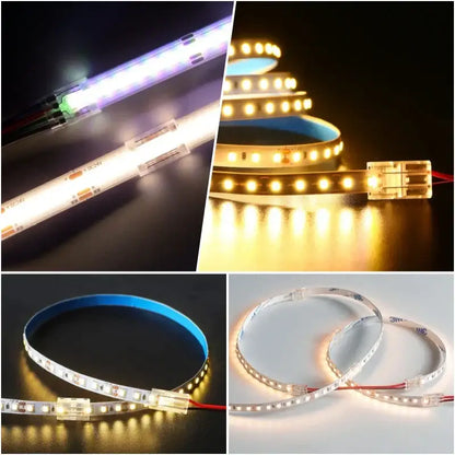 Clear cob led strip connectors 2-pin l-shape kitchen clips