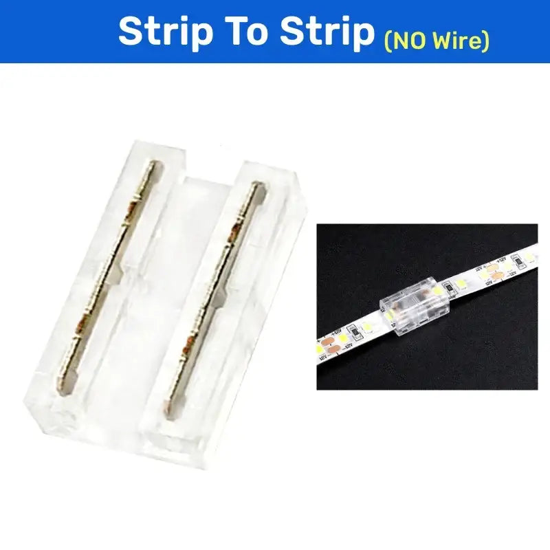 Clear cob led strip connectors 2-pin l-shape kitchen clips