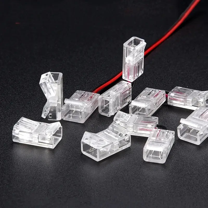 Clear cob led strip connectors 2-pin l-shape kitchen clips
