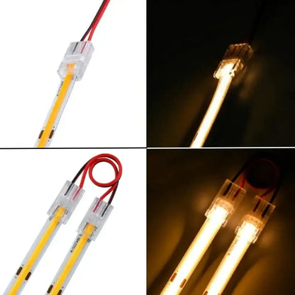 Clear cob led strip connectors 2-pin l-shape kitchen clips