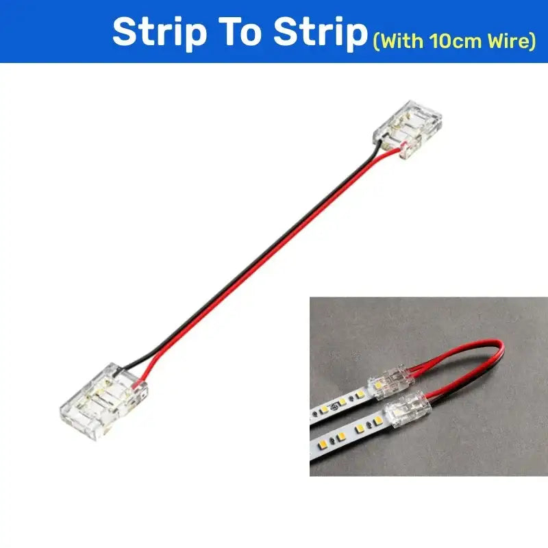 Clear cob led strip connectors 2-pin l-shape kitchen clips