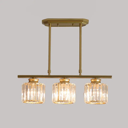 DecorBites™ Clear Crystal Pendant Island Light - Elegant Hanging Fixture for Dining Room