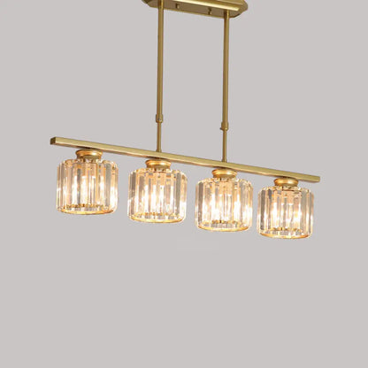 DecorBites™ Clear Crystal Pendant Island Light - Elegant Hanging Fixture for Dining Room
