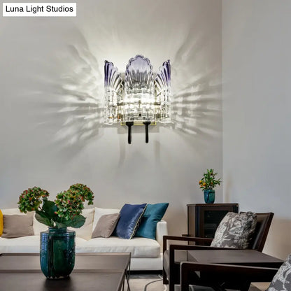 DecorBites™ Clear Crystal Wall Sconce - Modern 2-Light Fixture for Living Room