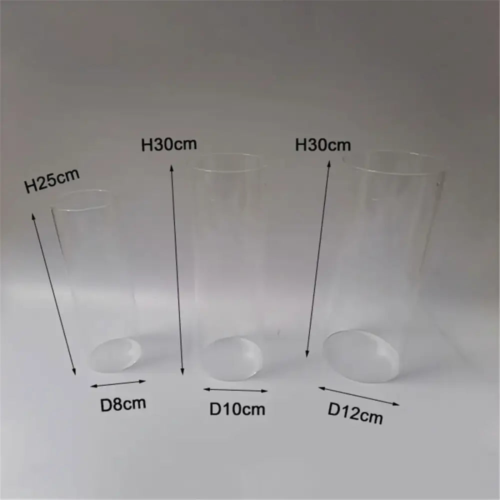 Clear cylinder glass hurricane lamp shade living room vase 3 pack