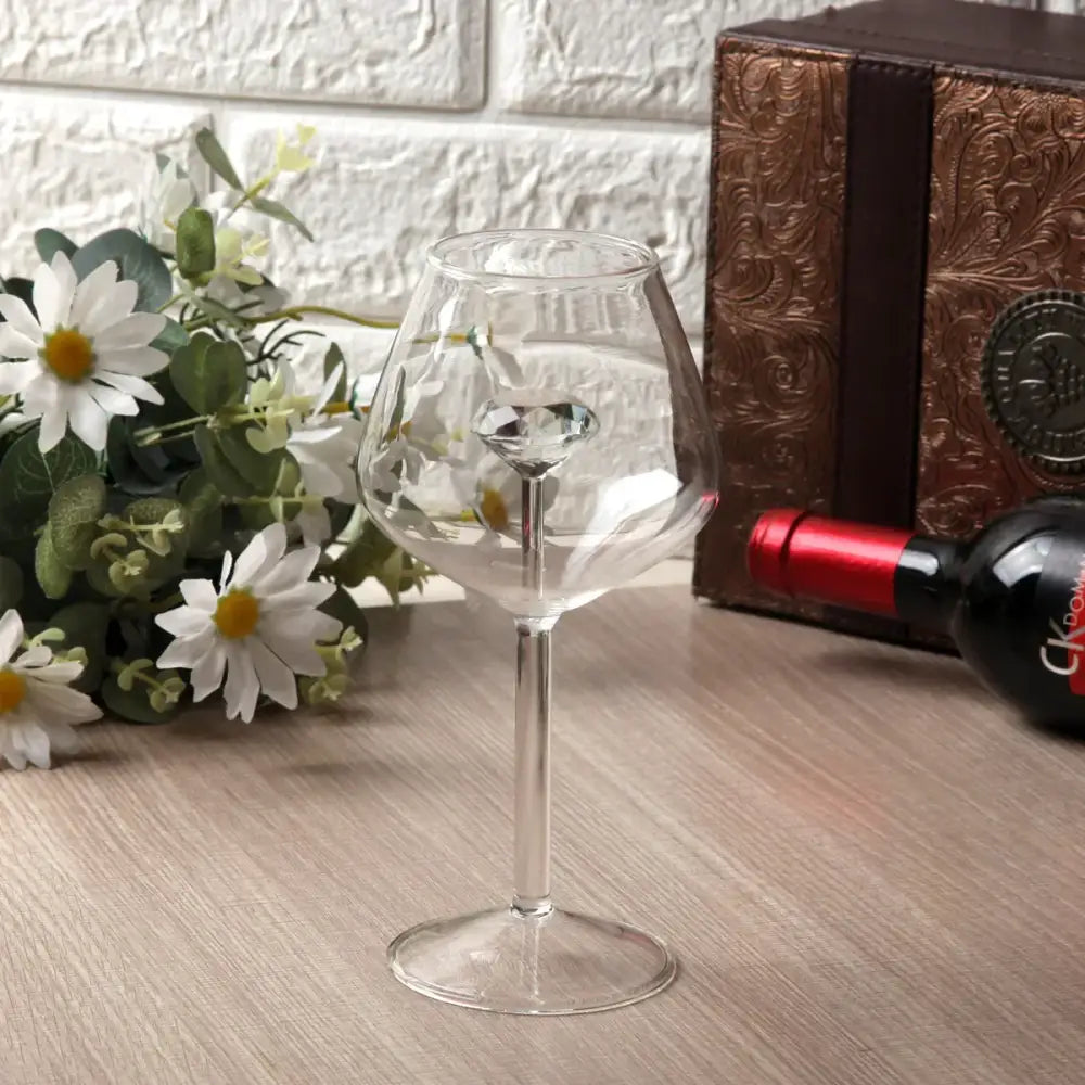 Clear diamond glass champagne flute dining room stemware