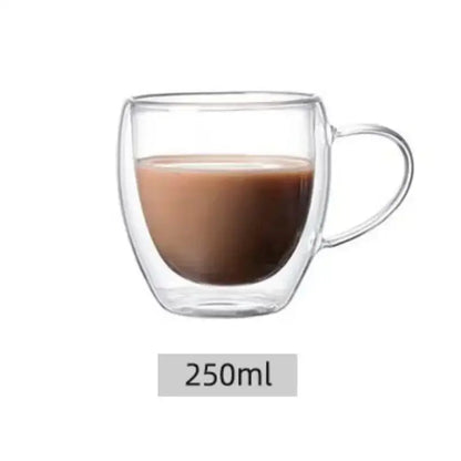 Clear double wall high borosilicate glass mug dining room coffee cup