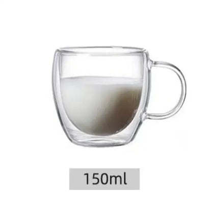 Clear double wall high borosilicate glass mug dining room coffee cup