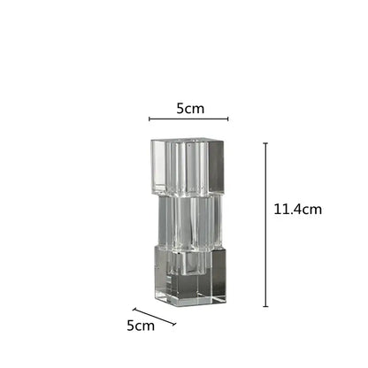 Clear fluted geometric glass vase stack living room flower decor