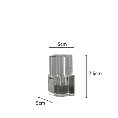 Clear fluted geometric glass vase stack living room flower decor
