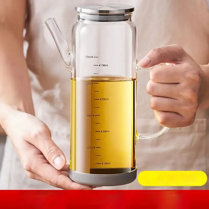 Clear glass and silver condiment bottle set kitchen oil dispensers