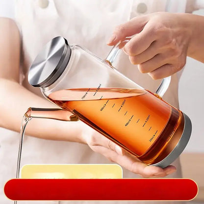 Clear glass and silver condiment bottle set kitchen oil dispensers
