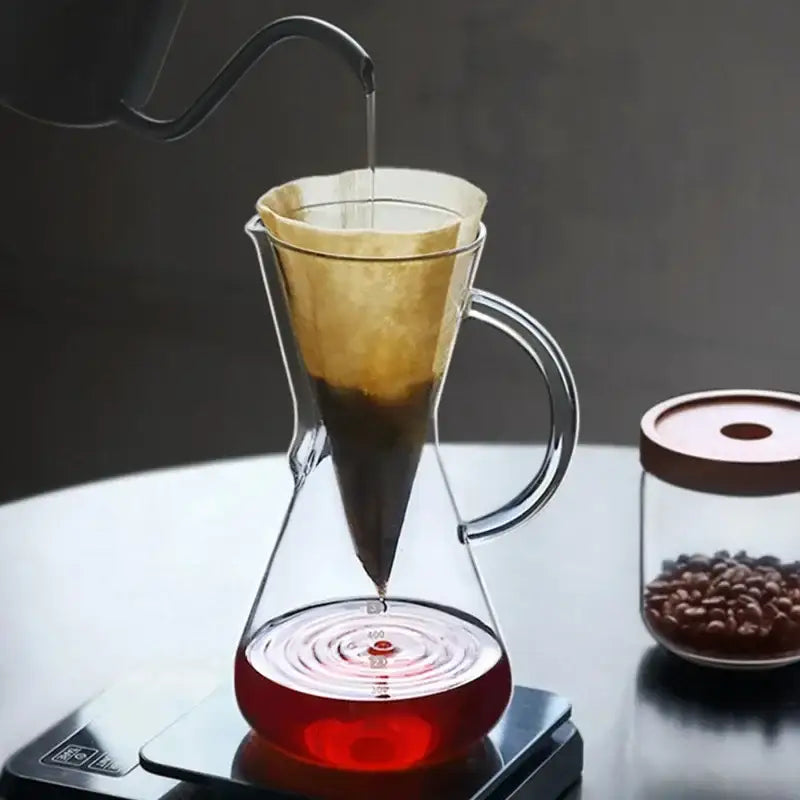 Clear glass barista kettle pot pour over coffee set kitchen